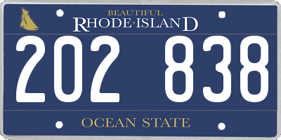 RI license plate 202838