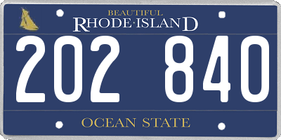 RI license plate 202840
