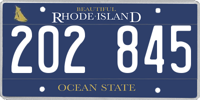 RI license plate 202845