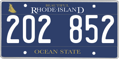 RI license plate 202852