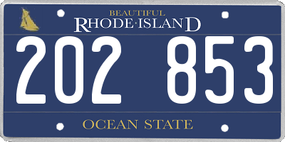 RI license plate 202853
