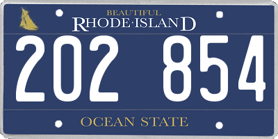 RI license plate 202854