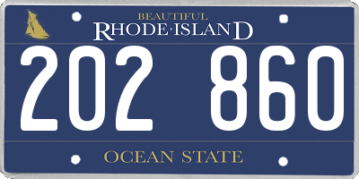 RI license plate 202860