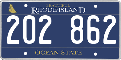 RI license plate 202862
