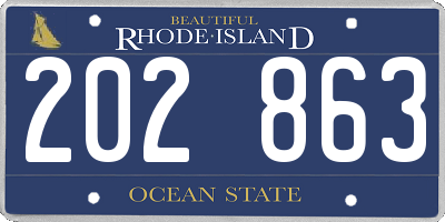 RI license plate 202863