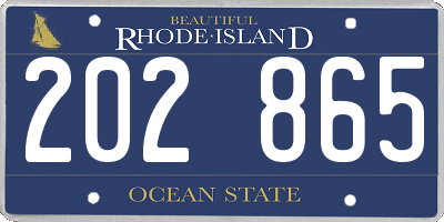RI license plate 202865