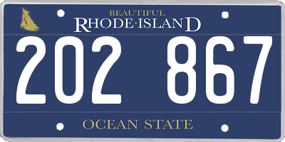 RI license plate 202867