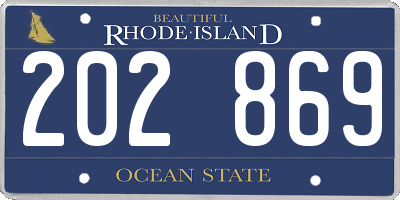 RI license plate 202869