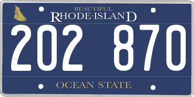 RI license plate 202870