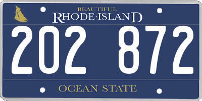 RI license plate 202872