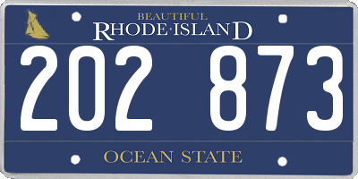 RI license plate 202873