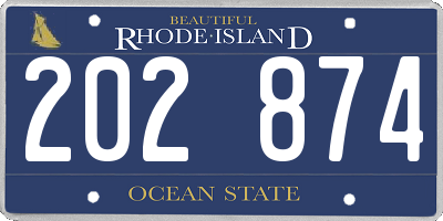 RI license plate 202874