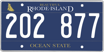 RI license plate 202877