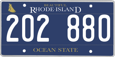RI license plate 202880