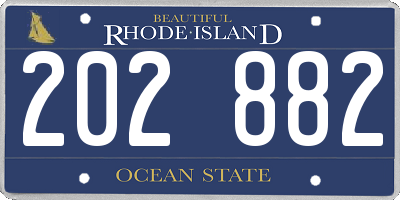 RI license plate 202882