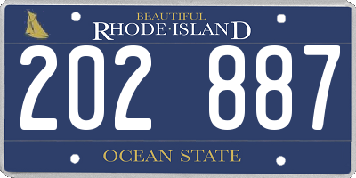 RI license plate 202887
