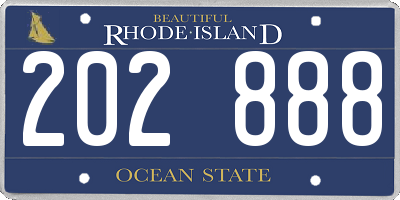 RI license plate 202888