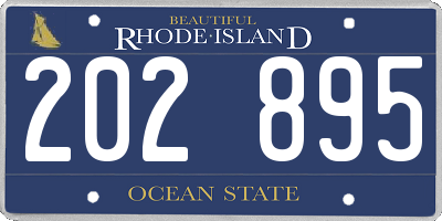RI license plate 202895