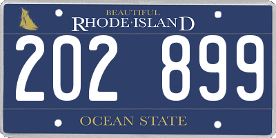 RI license plate 202899