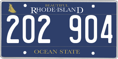 RI license plate 202904