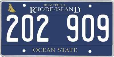 RI license plate 202909
