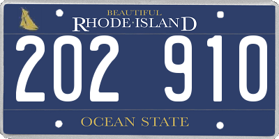 RI license plate 202910