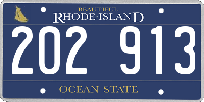 RI license plate 202913
