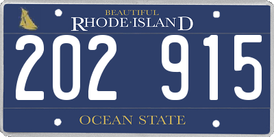 RI license plate 202915