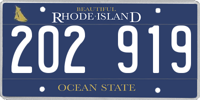 RI license plate 202919