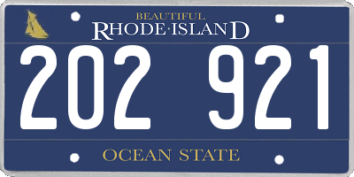 RI license plate 202921