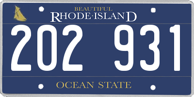 RI license plate 202931