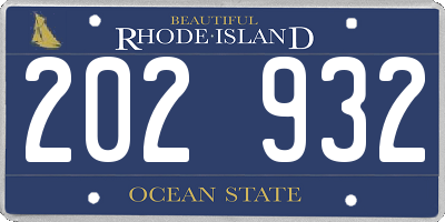 RI license plate 202932