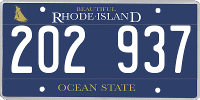 RI license plate 202937