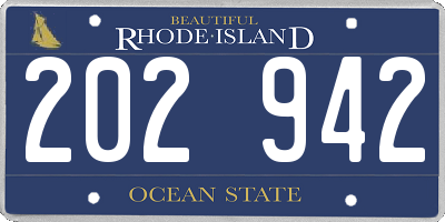 RI license plate 202942