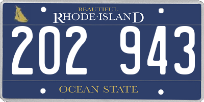 RI license plate 202943