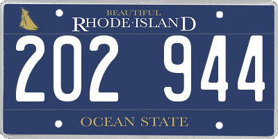 RI license plate 202944