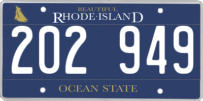 RI license plate 202949