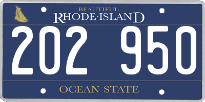 RI license plate 202950