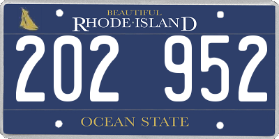 RI license plate 202952