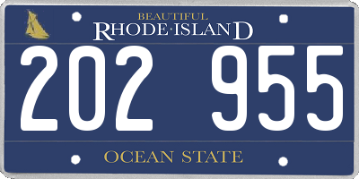 RI license plate 202955