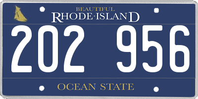 RI license plate 202956