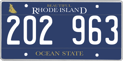 RI license plate 202963