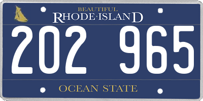 RI license plate 202965