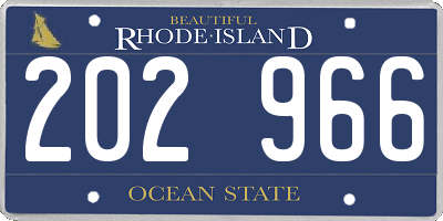 RI license plate 202966