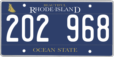 RI license plate 202968