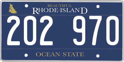 RI license plate 202970