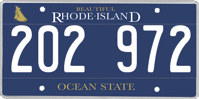 RI license plate 202972