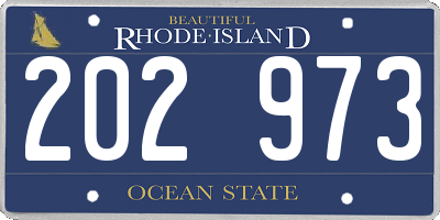 RI license plate 202973