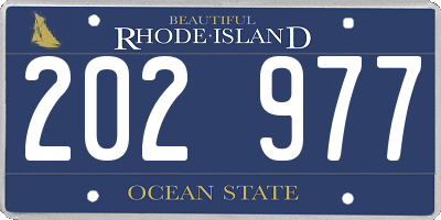 RI license plate 202977