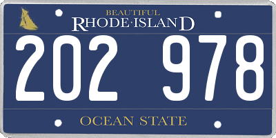 RI license plate 202978